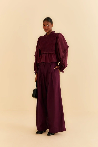 Farm Rio Burgundy Tailored Trousers