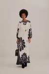 Farm Rio Palermo Floral Cut Out Maxi Dress In Palermo Black