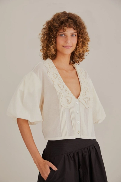 Farm Rio Off-white Richelieu Collar Shirt