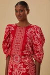 FARM RIO FLORA TAPESTRY RED BLOUSE