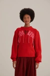 FARM RIO AMOUR EMBROIDERED KNIT SWEATER