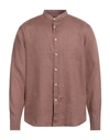 Liu •jo Man Man Shirt Brown Size 16 ½ Linen