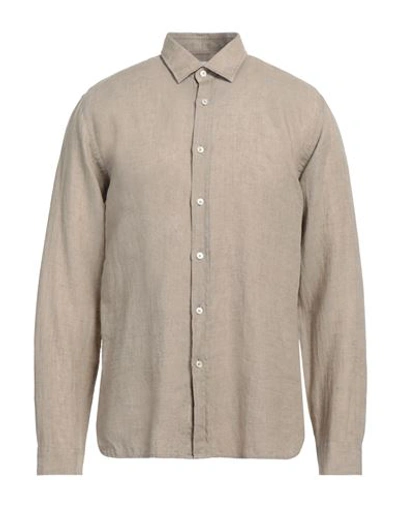 Xacus Man Shirt Khaki Size 18 Linen In Beige