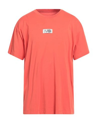 Mm6 Maison Margiela Man T-shirt Orange Size Xxl Cotton