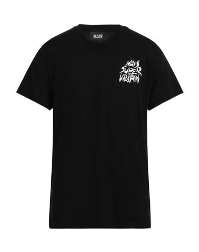 Nais Man T-shirt Black Size Xl Cotton