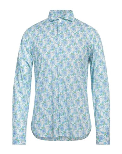 Fedeli Man Shirt Light Blue Size 17 Cotton, Elastane