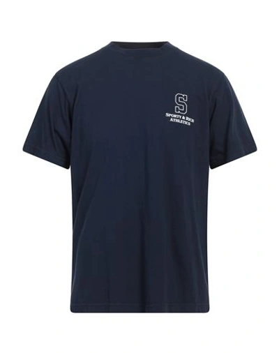 Sporty And Rich Sporty & Rich Man T-shirt Navy Blue Size S Cotton