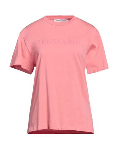 Trussardi Woman T-shirt Salmon Pink Size Xl Cotton