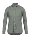 Mastricamiciai Man Shirt Military Green Size 15 ¾ Cotton, Elastane