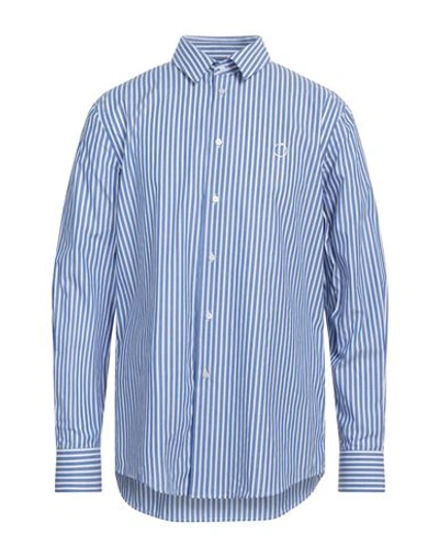Trussardi Man Shirt Blue Size 17 Cotton
