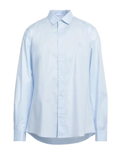 Trussardi Man Shirt Sky Blue Size 15 Cotton, Elastane