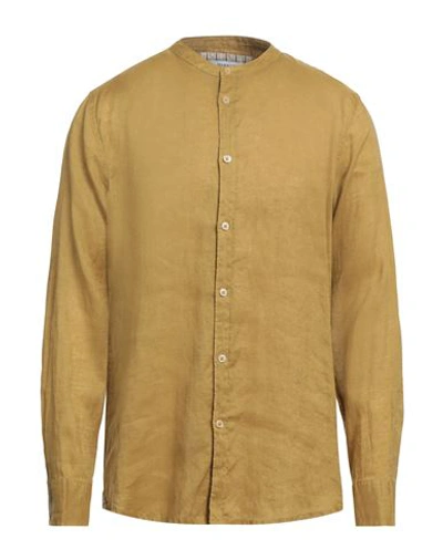 Markup Man Shirt Mustard Size Xxl Linen In Yellow