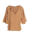 JIJIL JIJIL WOMAN TOP CAMEL SIZE 8 VISCOSE, POLYESTER