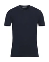 Grey Daniele Alessandrini Man T-shirt Midnight Blue Size Xxl Cotton, Elastane In Blue