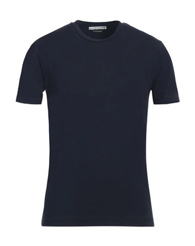 Grey Daniele Alessandrini Man T-shirt Midnight Blue Size S Cotton, Elastane
