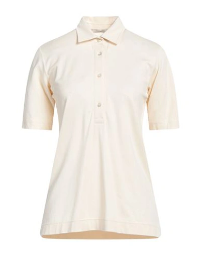 Circolo 1901 Woman Polo Shirt Beige Size M Cotton, Elastane