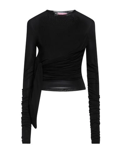 Pinko Woman T-shirt Black Size M Viscose, Elastane