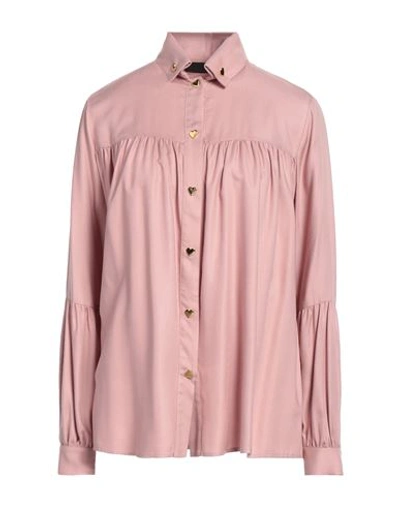 Love Moschino Woman Shirt Pastel Pink Size 8 Viscose, Acrylic