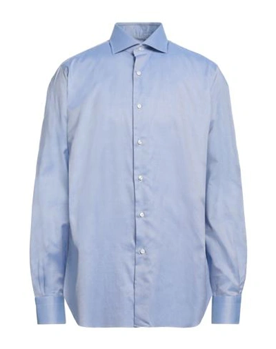Barba Napoli Man Shirt Blue Size 15 Cotton