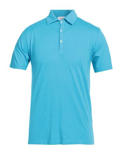 Bellwood Man Polo Shirt Azure Size 46 Cotton In Blue