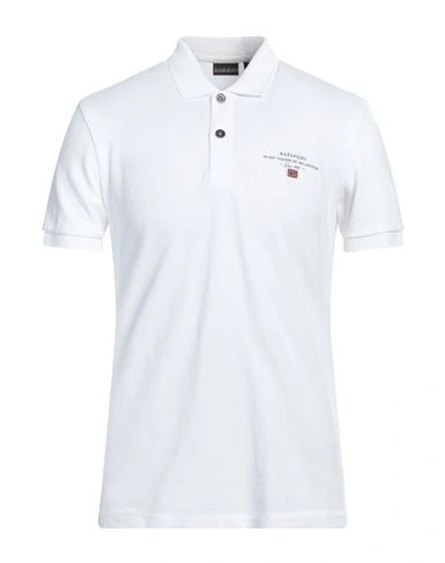 Napapijri Man Polo Shirt White Size S Cotton