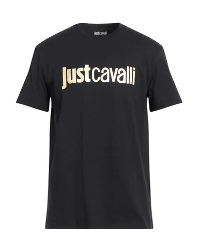 Just Cavalli Man T-shirt Black Size Xs Cotton In Black