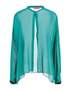 Max & Co . Woman Shirt Emerald Green Size 12 Viscose In Green
