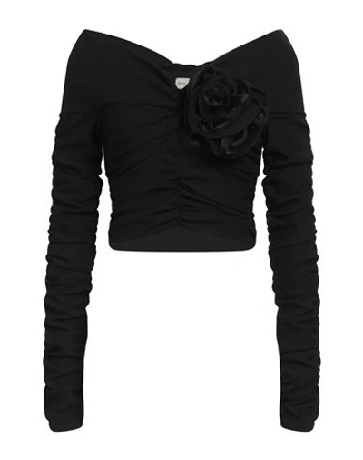 Magda Butrym Woman Top Black Size 8 Silk, Lycra