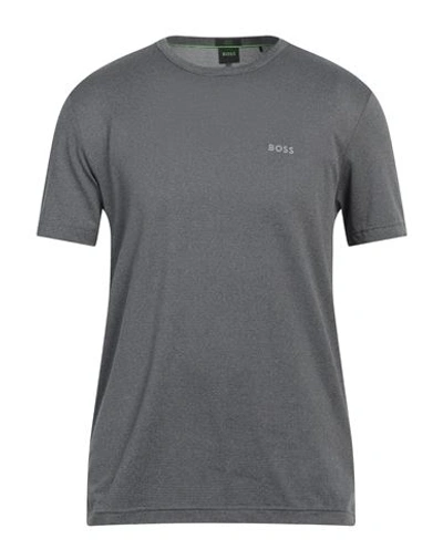 Hugo Boss Boss Man T-shirt Grey Size L Polyester, Elastane, Metallic Fiber