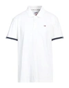 Tommy Jeans Man Polo Shirt White Size Xxl Cotton, Elastane
