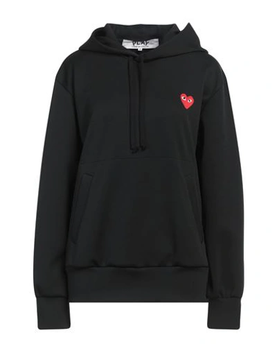 Comme Des Garçons Play Woman Sweatshirt Black Size Xxl Polyester In Black