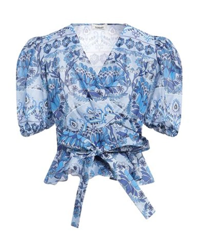 Sandro Woman Top Blue Size 2 Linen, Viscose