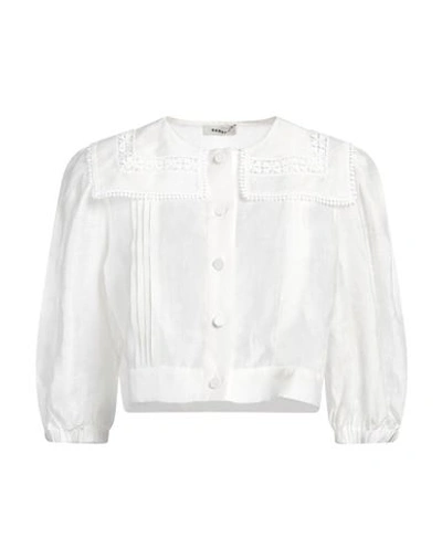 Sandro Woman Shirt White Size 3 Linen, Polyester