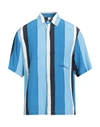 Sandro Man Shirt Blue Size Xl Viscose