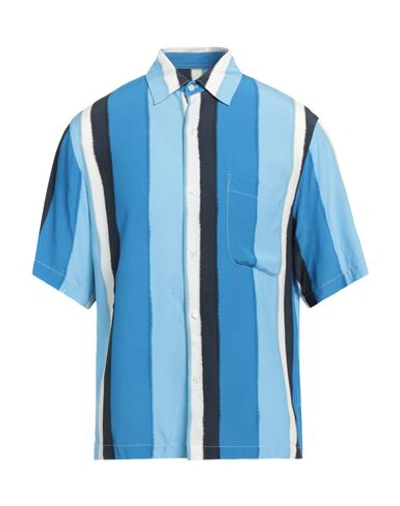 Sandro Man Shirt Blue Size Xl Viscose