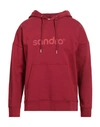 Sandro Man Sweatshirt Burgundy Size Xl Cotton, Elastane In Red
