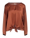 Toy G. Woman Top Tan Size 10 Viscose, Elastane, Polyester In Brown