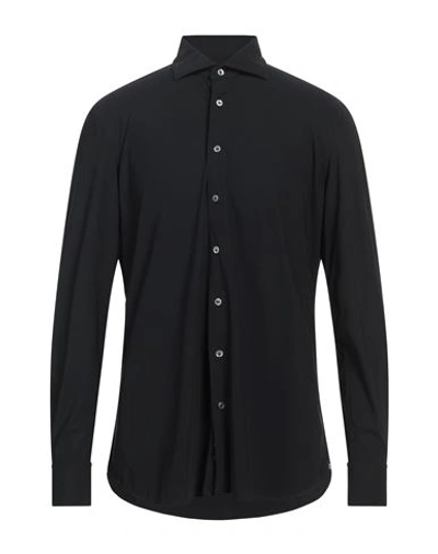 Lardini Man Shirt Black Size Xl Nylon, Elastane