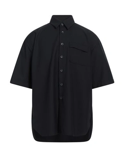 Lardini Man Shirt Midnight Blue Size M Polyester, Wool