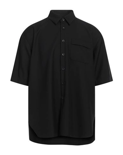 Lardini Man Shirt Black Size Xl Polyester, Wool