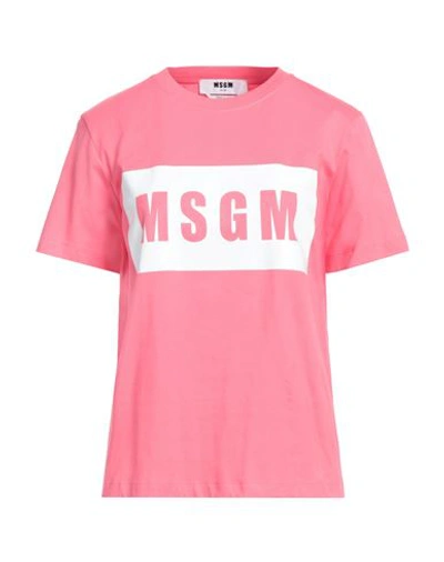 Msgm Woman T-shirt Magenta Size M Cotton