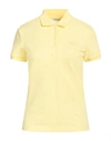 Lacoste Woman Polo Shirt Yellow Size 4 Cotton, Elastane