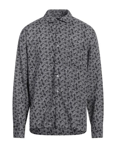 Lardini Man Shirt Charcoal Size Xxl Lyocell, Cotton In Grey