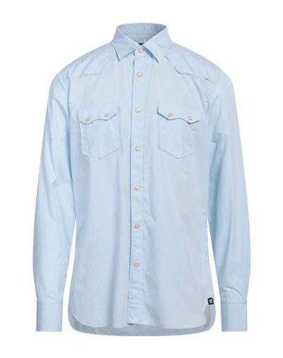 Lardini Man Shirt Sky Blue Size 17 Cotton