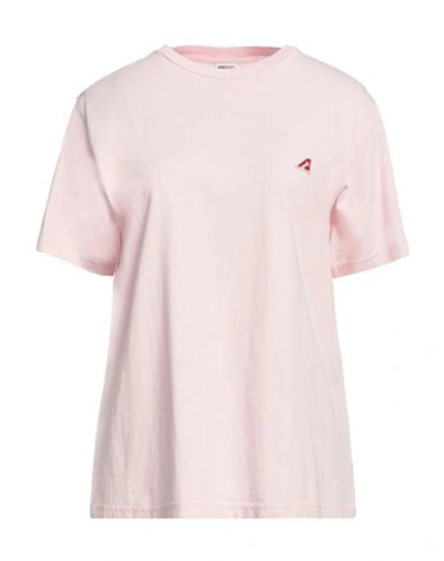 AUTRY AUTRY WOMAN T-SHIRT LIGHT PINK SIZE XS COTTON