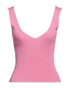 Akep Woman Top Pink Size L Viscose, Polyester