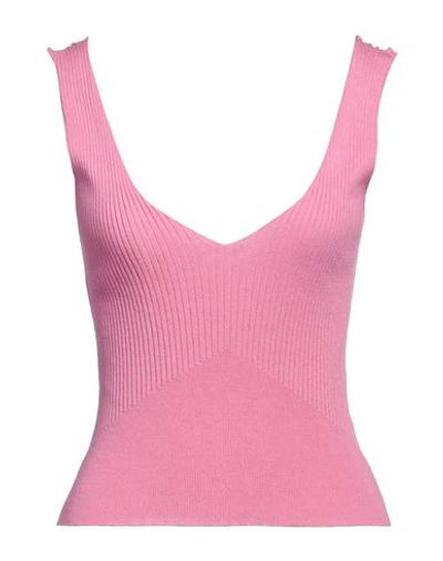 Akep Woman Top Pink Size L Viscose, Polyester