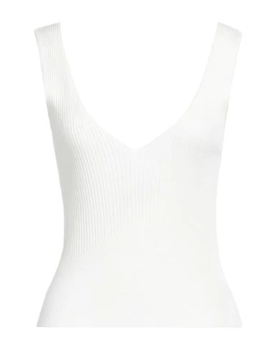 Akep Woman Top Cream Size L Viscose, Polyester In White