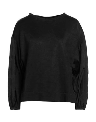 Deha Woman Sweatshirt Black Size M Cotton, Acetate, Polyamide