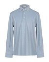Luigi Borrelli Napoli Man Polo Shirt Sky Blue Size 44 Cotton, Cashmere